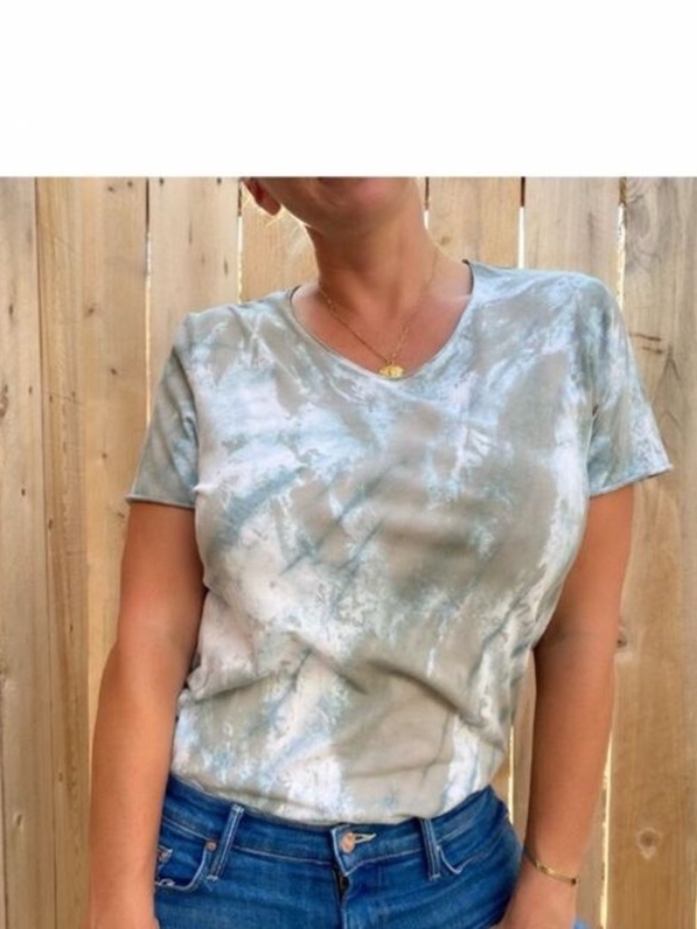 Selected homme Tie-Dye Short Sleeve V-Neck Top size medium